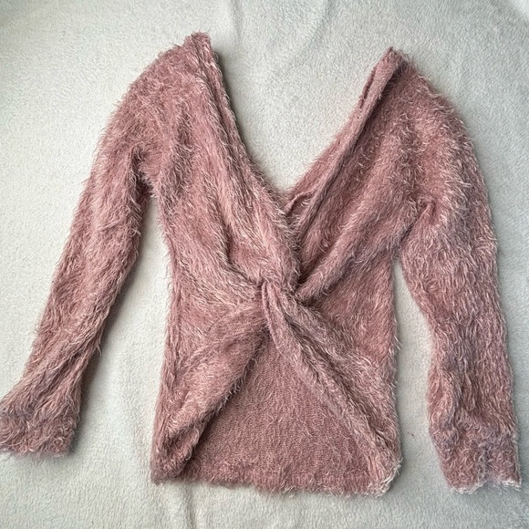 Lush Sweaters - Lush Pink Fuzzy Sweater